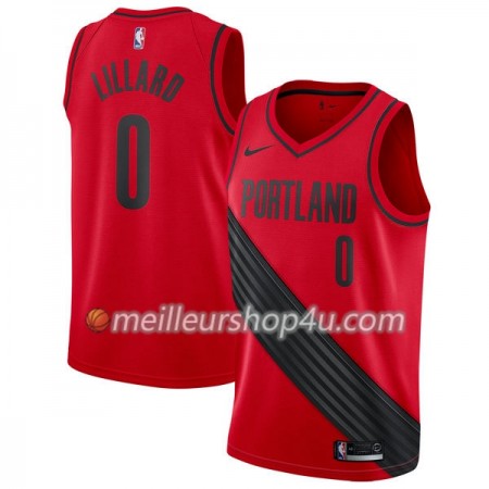Maillot Basket Homme Portland Trail Blazers Damian Lillard 0 Nike 2017-18 Rouge Swingman